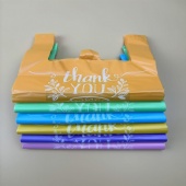Eco-friendly Colour Printed Biodegradable Plastic Shopping Bag for Take Away & Drink for Household Use T-Shirt Tote Bag