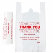 100% Compostable Eco Friendly T-shirt Bags Biodegradable Cornstarch Carry T Shirt Shopping Supermarket Grocery Bags